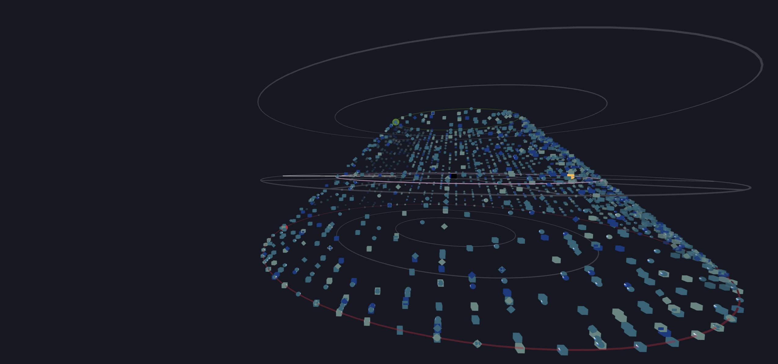 Universal Metaphor application interface showing 3D data visualization